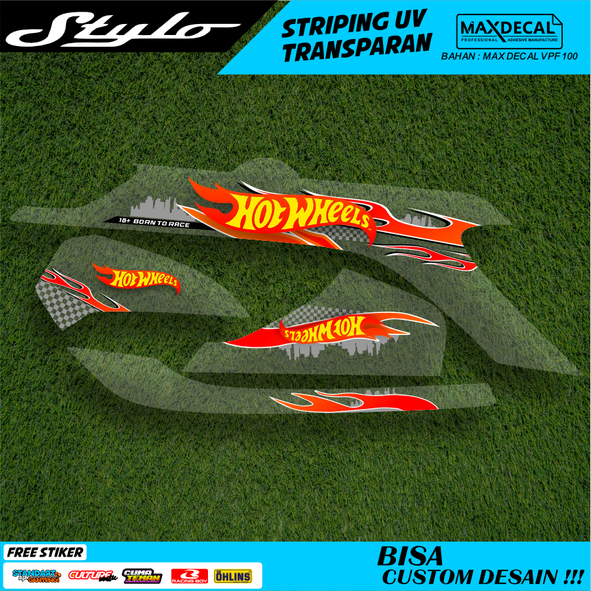 Jual striping sticker honda stylo transparan racing minimalis merah ...