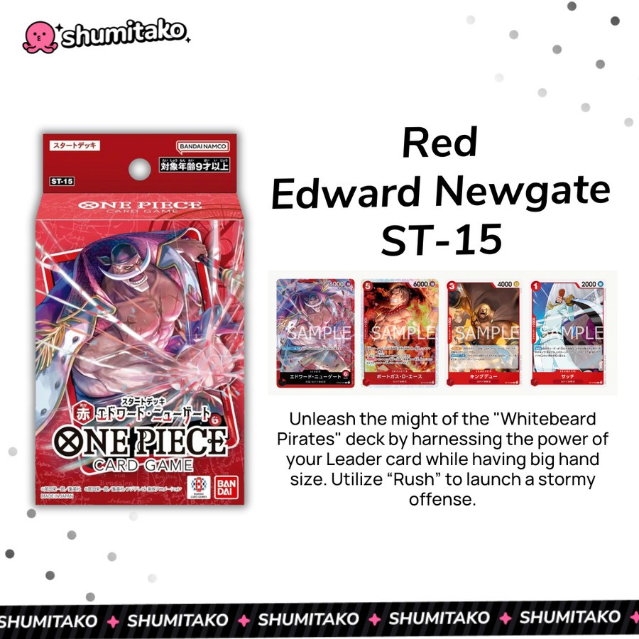 Jual One Piece JPN TCG Cards Starter Deck Edward Newgate Whitebeard ST-15  ST15 by Bandai | Shopee Indonesia