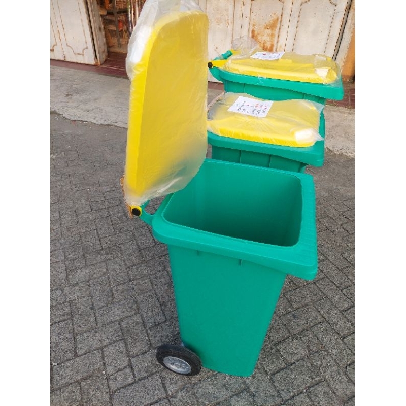 Jual Tempat sampah roda eco green 100/120/240 green leaf | Shopee Indonesia
