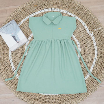Dress Anak BiNay_Chic Plain Dress Anak Nyaman 4 10 Tahun