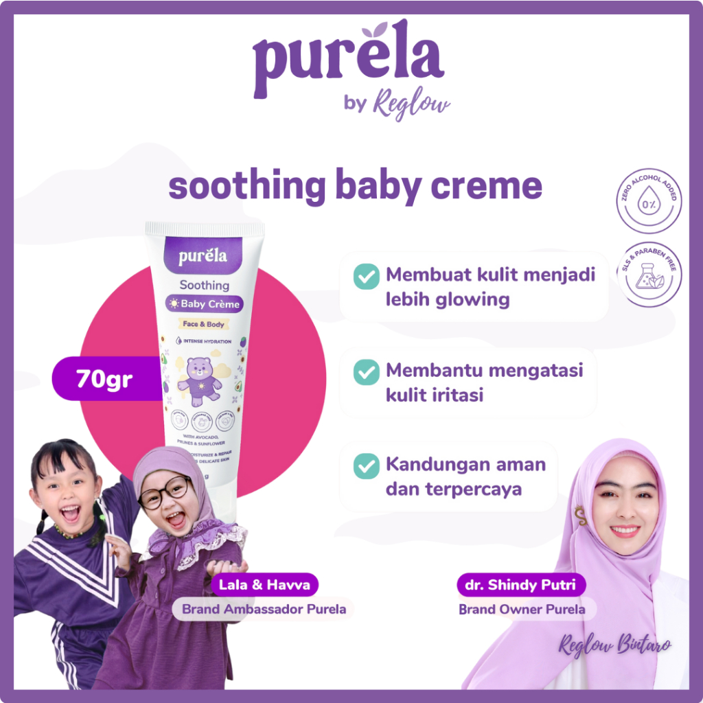 Jual Purela Soothing Baby Cream | Baby Creme | Cream Baby Glowing ...