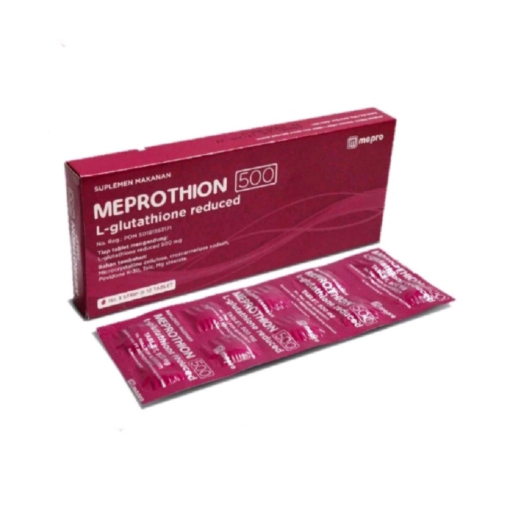 jual glutathione murah Meprothion 500 mg Isi 30 Tablet - Antioksidan dan Mencerahkan Kulit Jual glutathione 500 Harga Terbaik