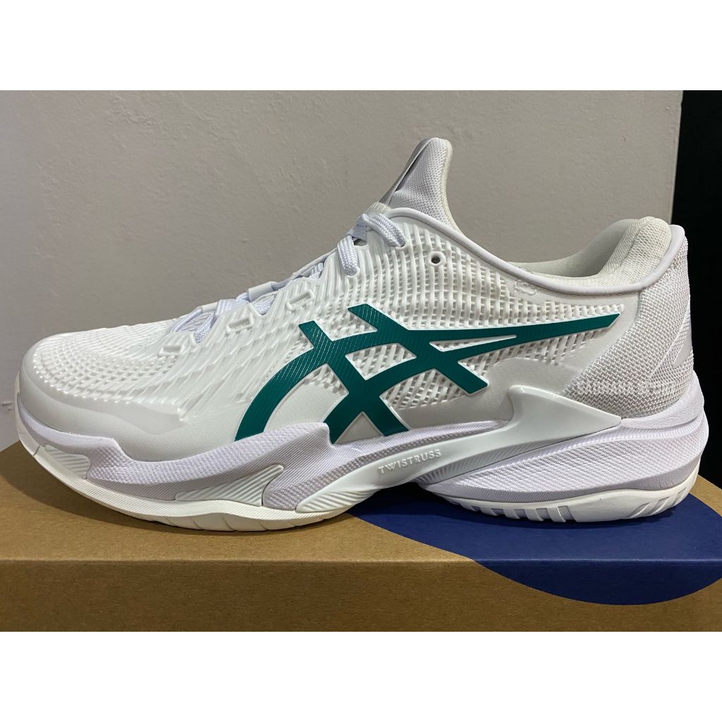 Jual Sepatu Tenis ASICS COURT FF 3 Novak White/Pitch Green