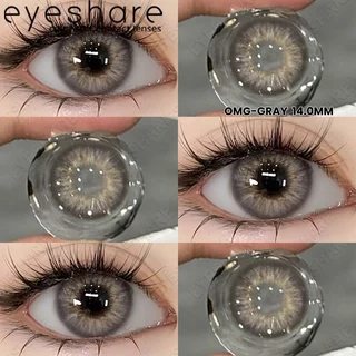 Eyeshare Softlens Omg Abu-Abu Coklat Ungu 1 Pasang 14.0mm Lensa Kontak