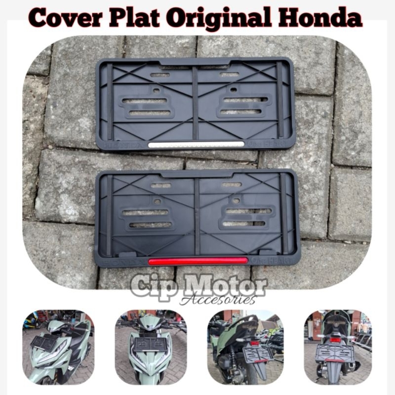 Jual Cover Plat Nomor Honda Original Ahm Pcx Adv Vario Scoopy Genio Supra Revo Cb Shopee Indonesia