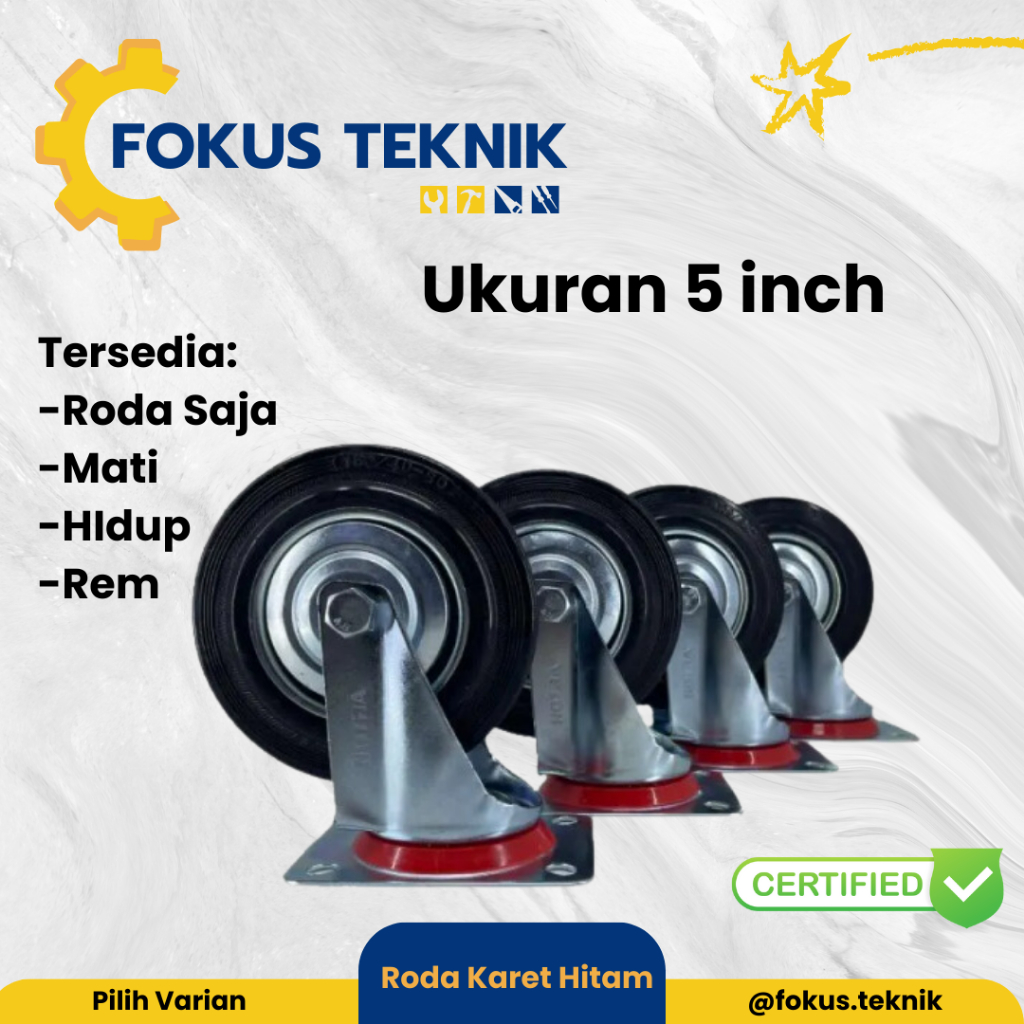 Jual Roda Troli Trolley Etalase Gerobak Karet 5 Inch Only Hidup Mati ...