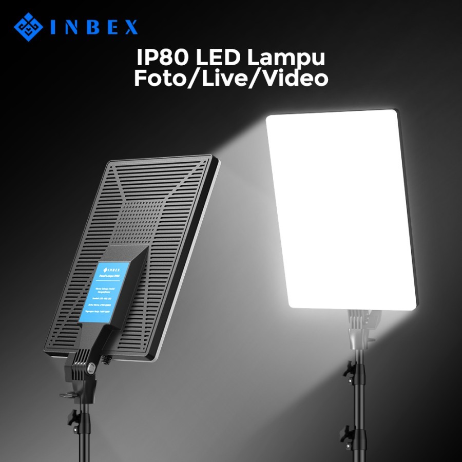 Jual INBEX IP80 Lampu Foto LED 80W Lighting Konten Kreator Lampu Sorot ...