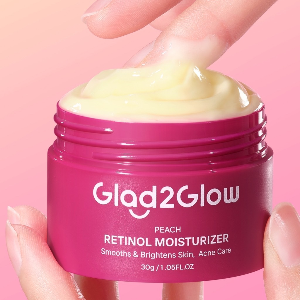 Jual (BPOM) GLAD2GLOW Peach Retinol Moisturizer | Shopee Indonesia