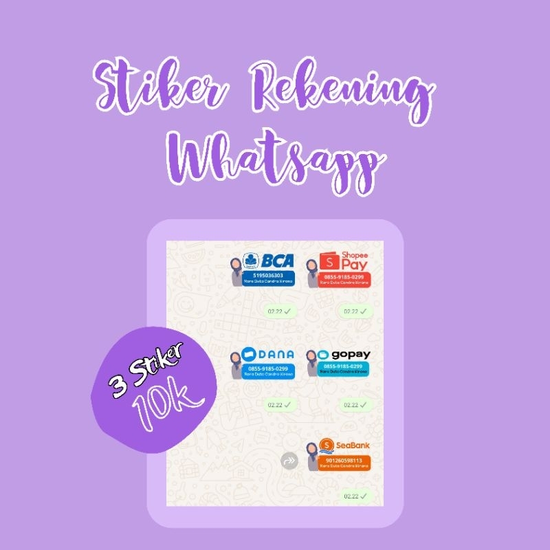 Jual STIKER REKENING WA | Shopee Indonesia