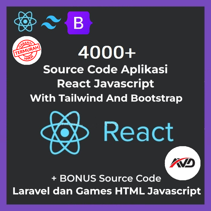 Jual 4000 Source Code Aplikasi React + Bootstrap + Tailwind (Real App ...