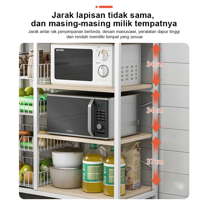 Jual Rak dapur kelas atas 3/4/5 lantai Rak serbaguna Rak microwave ...