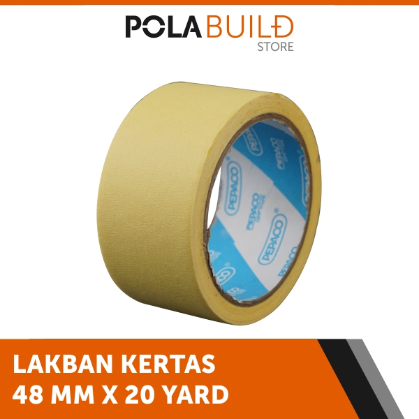Jual Masking Tape PEPACO 48mm x 20 Yard Lakban Kertas Tebal 1 Roll ...
