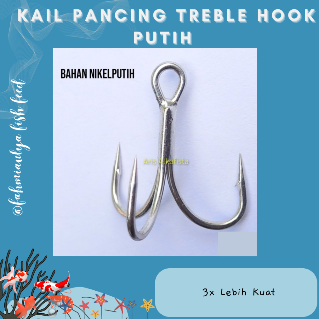 Jual Kail Pancing TREBLE HOOK PUTIH 3x Strong Lebih Kuat | Shopee Indonesia
