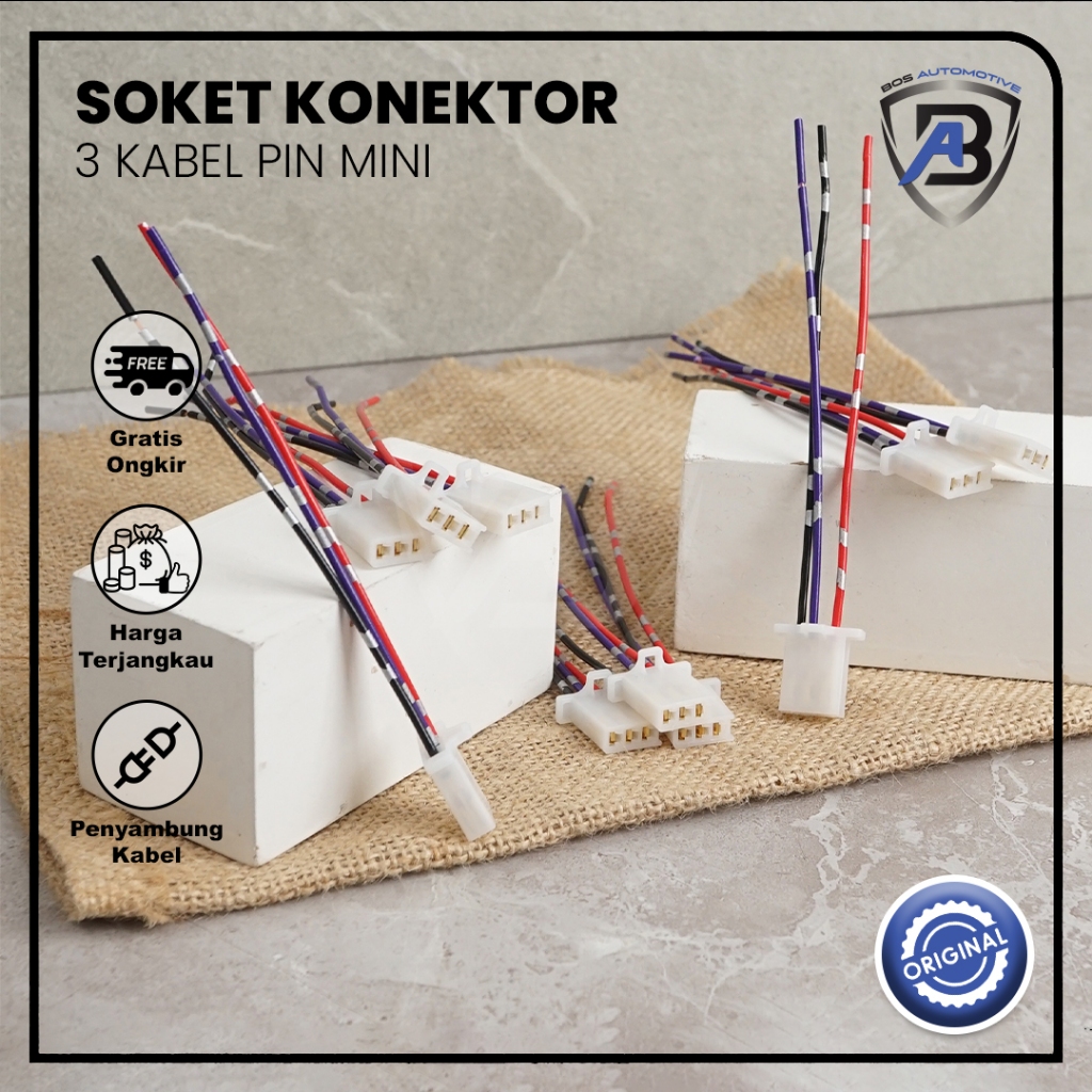 Jual Soket Sambung Pin Kecil Mini Socket Kabel Konektor Mobil Motor