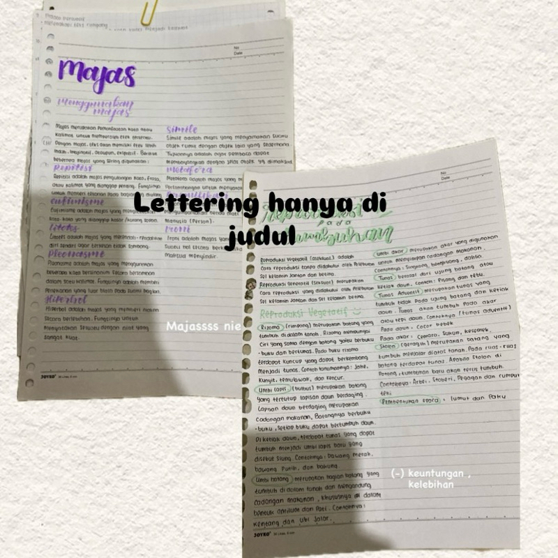 Jual [BACA DESKRIPSI] Jasa Catatan Aesthetic Tulis tangan // catatan ...