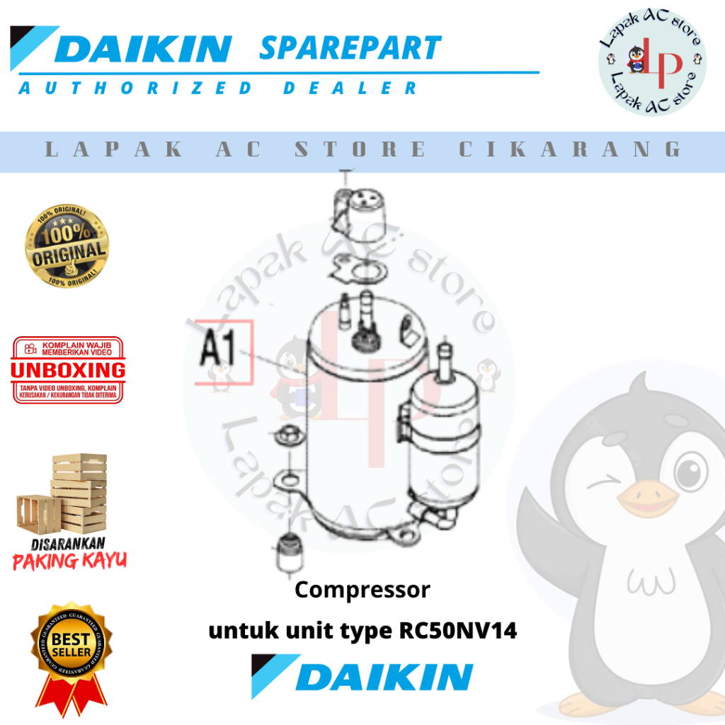 Jual Kompresor / Compressor AC DAIKIN Thailand 2 PK RC50NV14 | Shopee ...