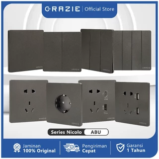 Grazie Nicolo Grey Abu GNA /Stop Kontak/ Sakelar Saklar Rumah Grazie Nicolo Gabungan