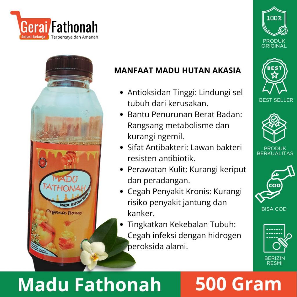 Jual Madu Fathonah Kemurnian Amanah 500 gr | Shopee Indonesia