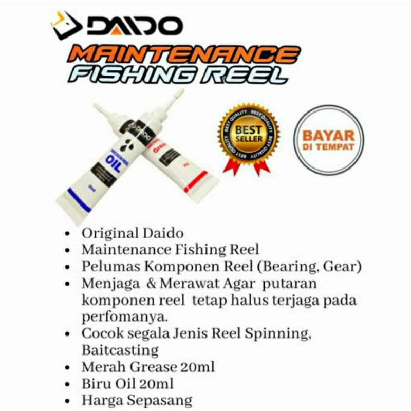 Jual Pelumas Reel Pancing MAINTENANCEDAIDO FISHING REEL Oil & Grease ...