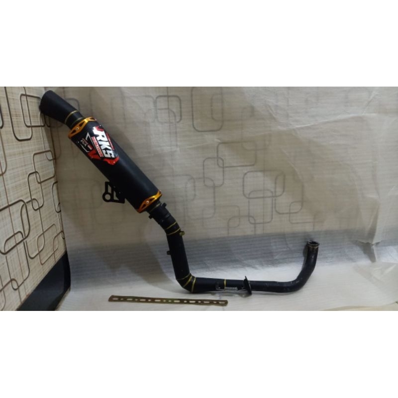 Jual Knalpot Racing Samlong Rks Black Fullsistem Bassgahar All Matic Vario Beat Mio Scoopy Genio