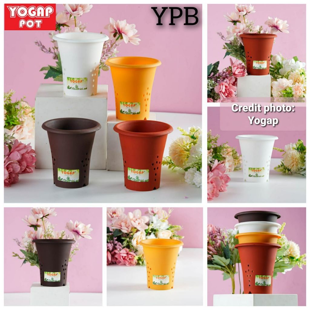 Jual Pot Estetik Yogap Bundar 15 YPB 4 Warna PUTIH - MERAH BATA ...