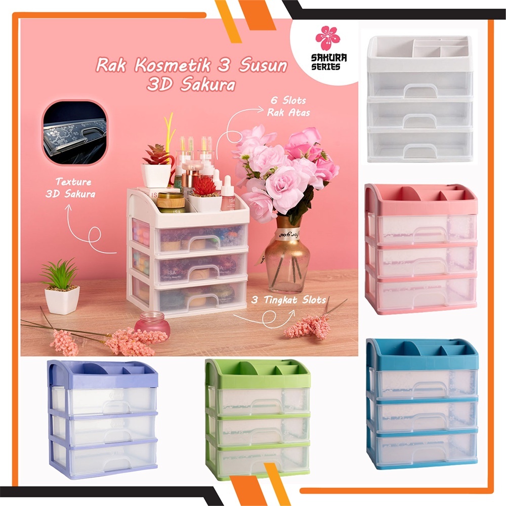 Jual PROMO RAK KOSMETIK MODEL BARU RAK KOSMETIK 3 LACI 3 SUSUN ...
