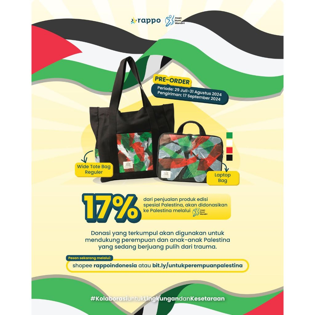 Jual Produk Rappo Edisi Spesial Palestina (Tote bag & Laptop bag ...
