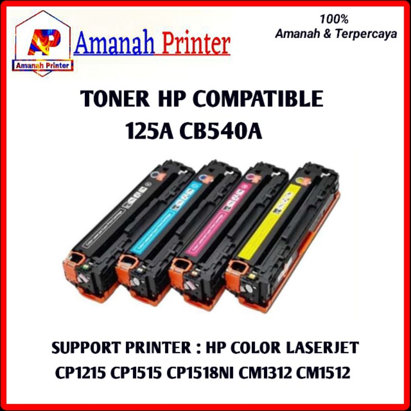 Jual Toner Cartridge Compatible 125A CB540 Printer HP Laserjet CP1215 ...
