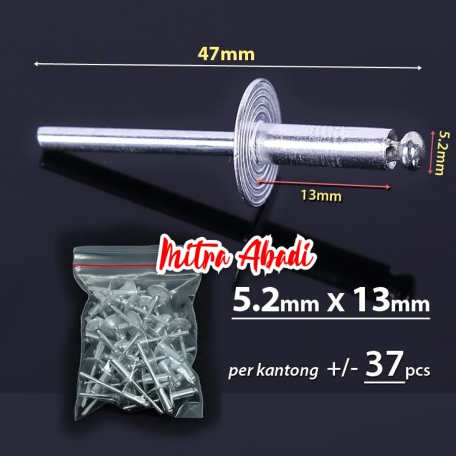 Jual Paku Rivet Topi Besar / Paku Keling / Paku Tembak / Large Cap ...