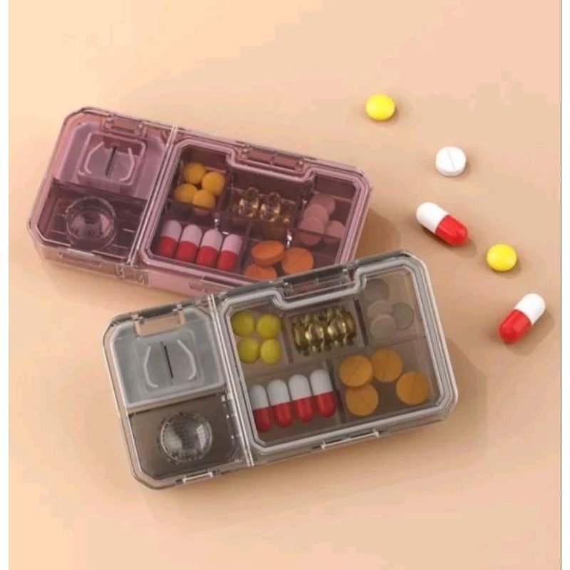 Jual Kotak Penyimpanan Obat 3 in 1 Multifungsi Pemotong Penggerus Pill ...