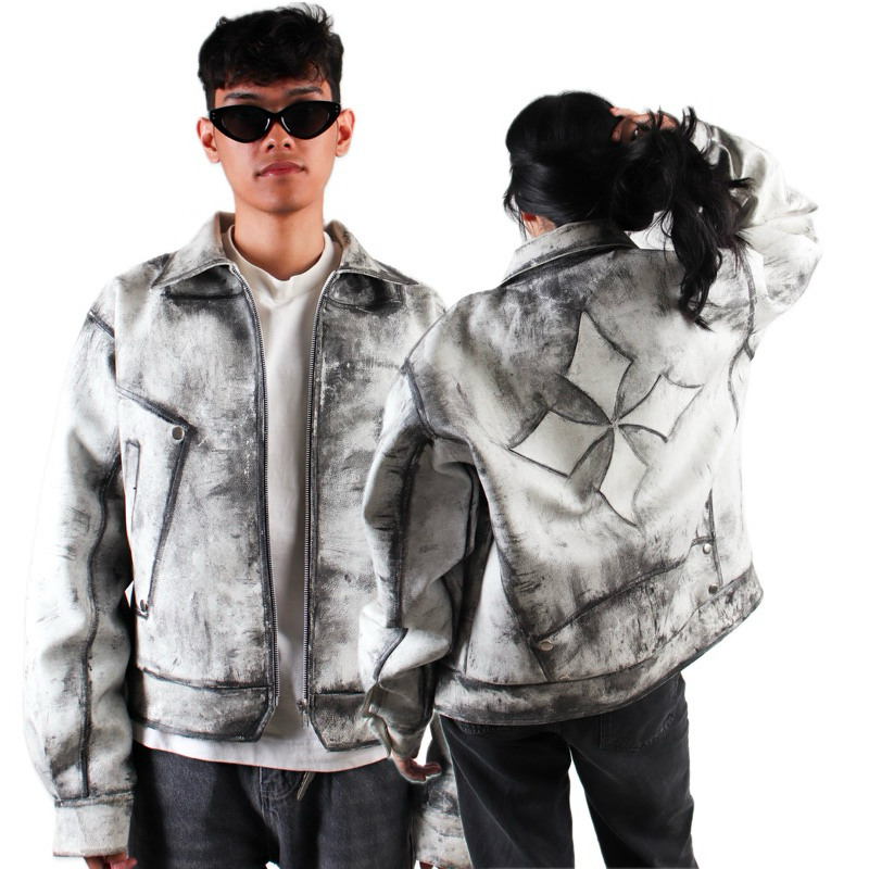 Jual IFAURJI - Leather Jacket Boxy | Shopee Indonesia