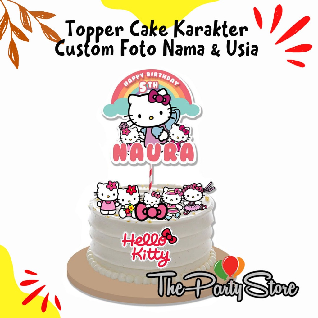Jual Topper Cake Ulang Tahun Karakter Custom Hello Kitty | Shopee Indonesia