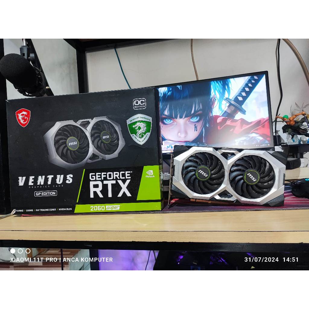 Jual VGA CARD RTX 2060 Super MSI 8GB 256 BIT DDR6 RTX 2060 MSI