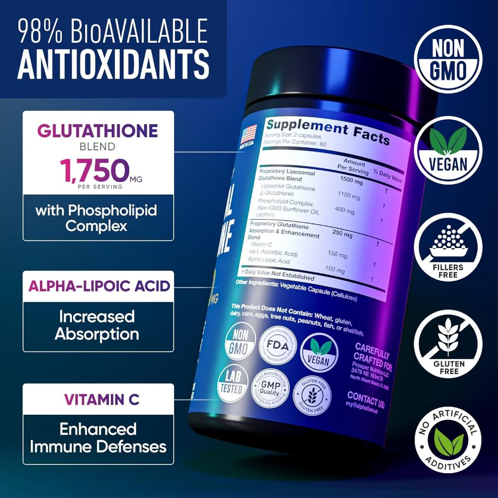 Jual Alpha Flow Liposomal Glutathione 1750 mg - 120 Veggie Capsules ...