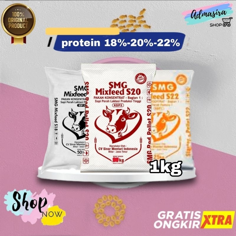 Jual Pakan Sapi Kambing SMG Mixfeed S18 S20 S22 1KG Konsentrat Tinggi ...