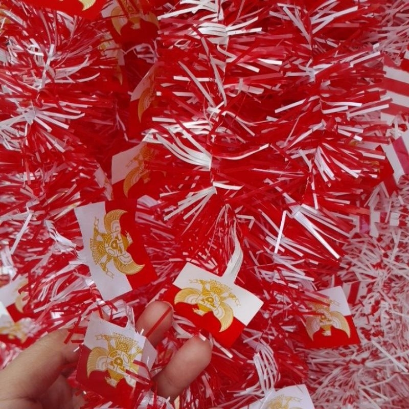 Jual SLINGER MERAH PUTIH RUMBAI RUMBAI Ready Grab/Instan Kurir Hiasan ...