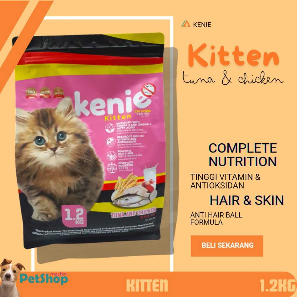 Jual Kenie cat dryfood premium 1,2kg / Makanan kucing kitten dan dewasa ...