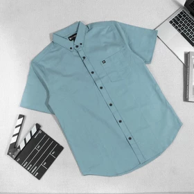 Kemeja Basic Polos Lengan Pendek Pria Dewasa Slimfit Katun Sigaret Premium By LM