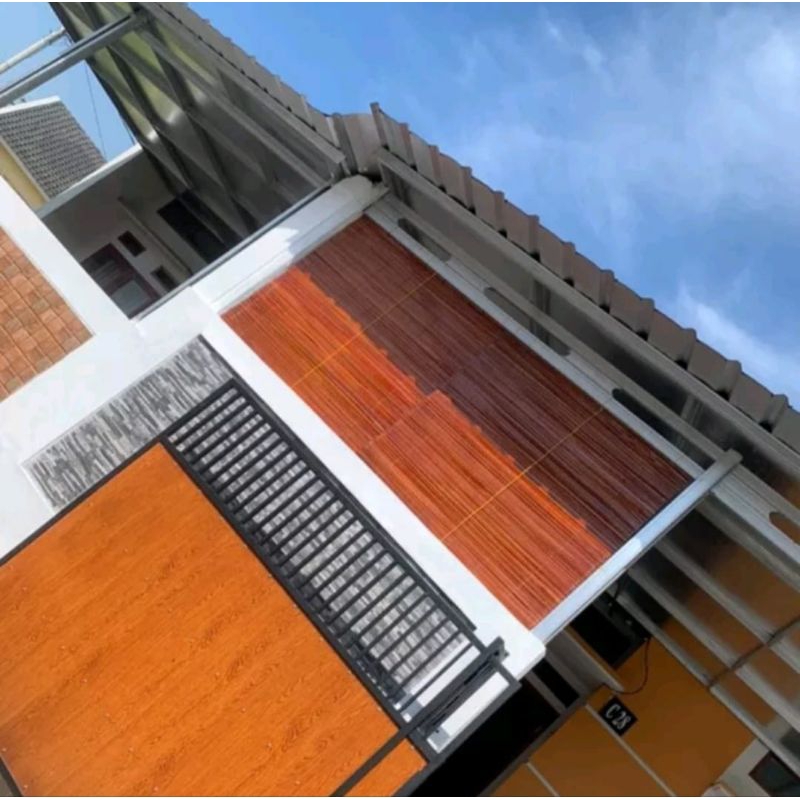 tirai kray bambu L 2,5m x T 1,5m lengkap tali penggulung
