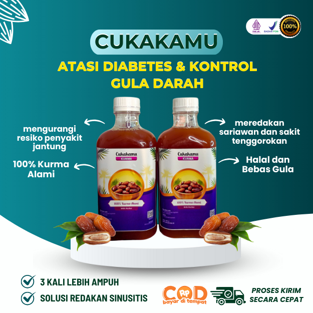 Membantu Atasi Diabetes dan Kontrol gula dalam darah - CUKAKAMU 100% Kurma Alami - 1 Botol