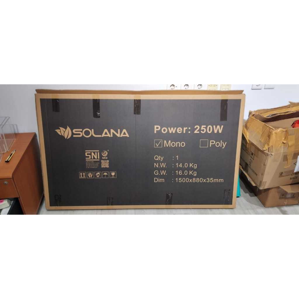 Jual SOLANA 250WP MONOCRYSTALLINE BLACK 24V SOLAR CELL / PANEL SURYA 24 ...