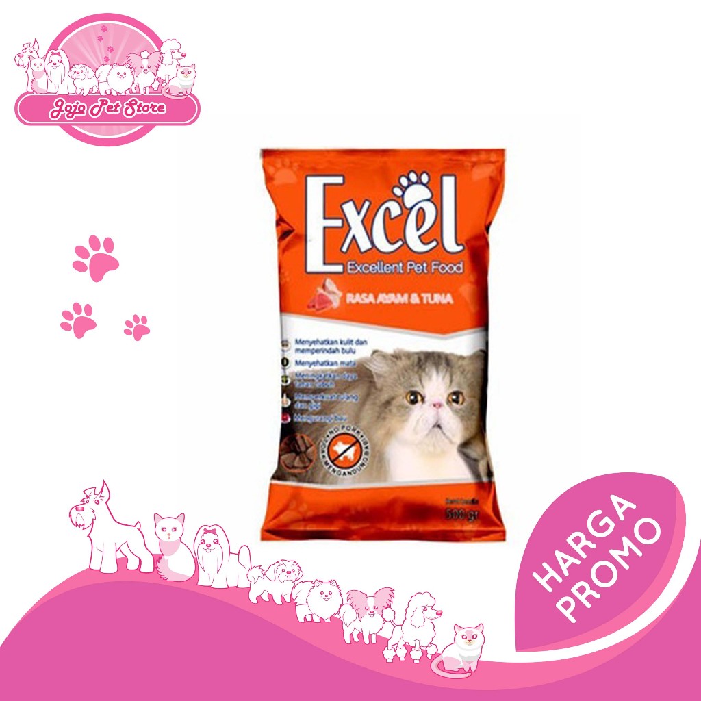 Jual MAKANAN KUCING MURAH EXCEL SEGITIGA 500 GR | Shopee Indonesia