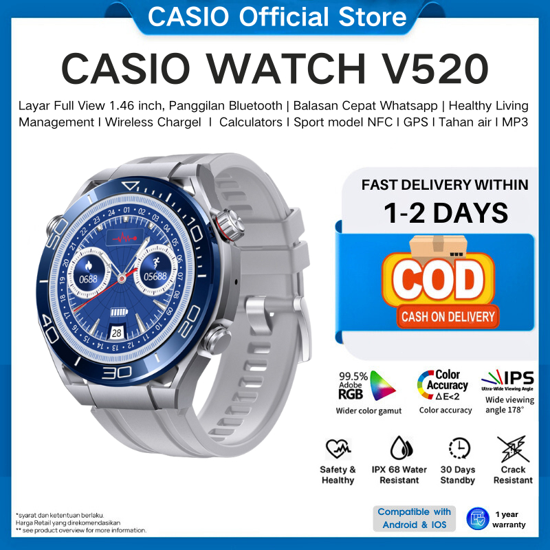 Jual [100% Original] Casio SmartWatch V520，Panggilan suara