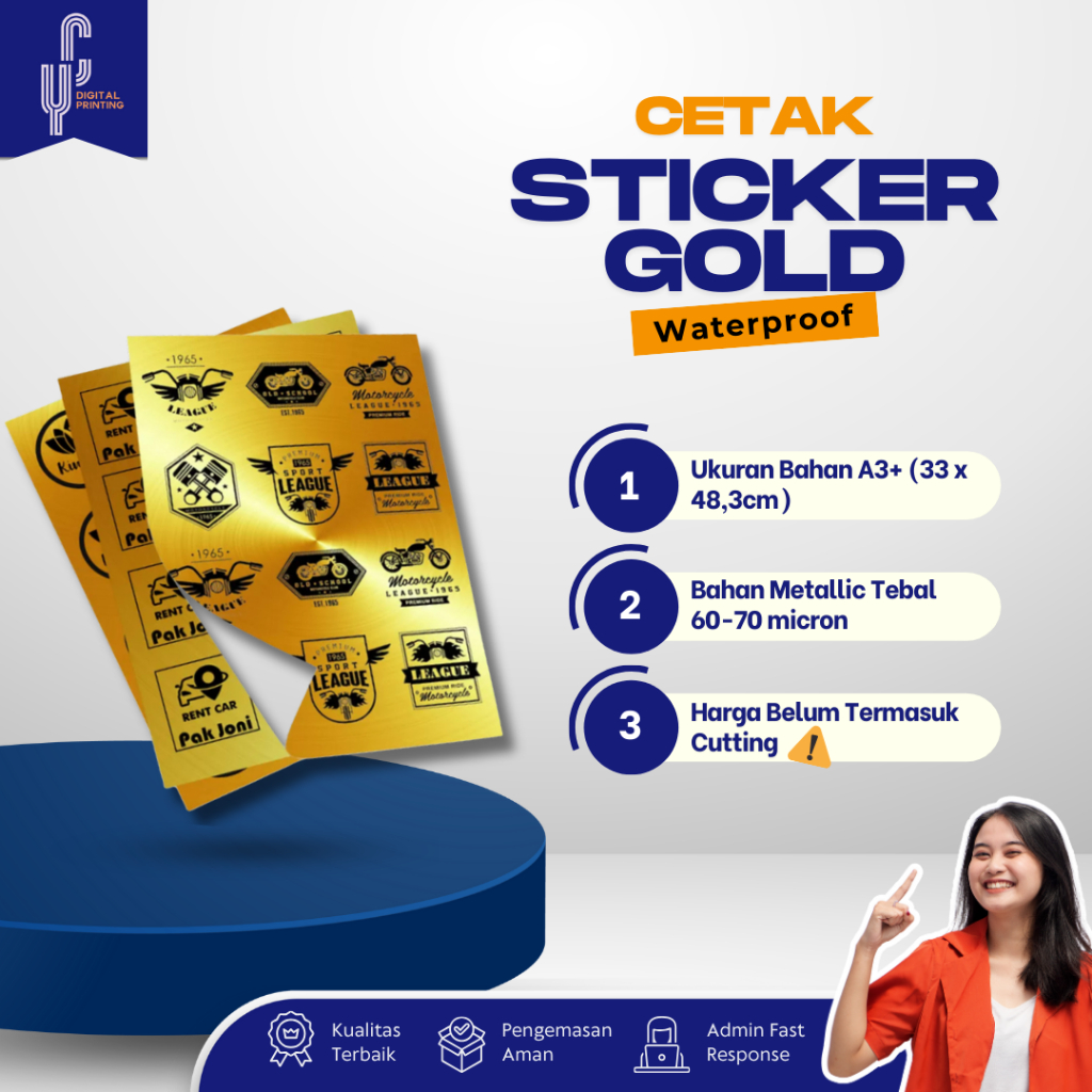 Jual Cetak / Print Stiker Gold | Cetak / Print Stiker Gold | Tanpa ...