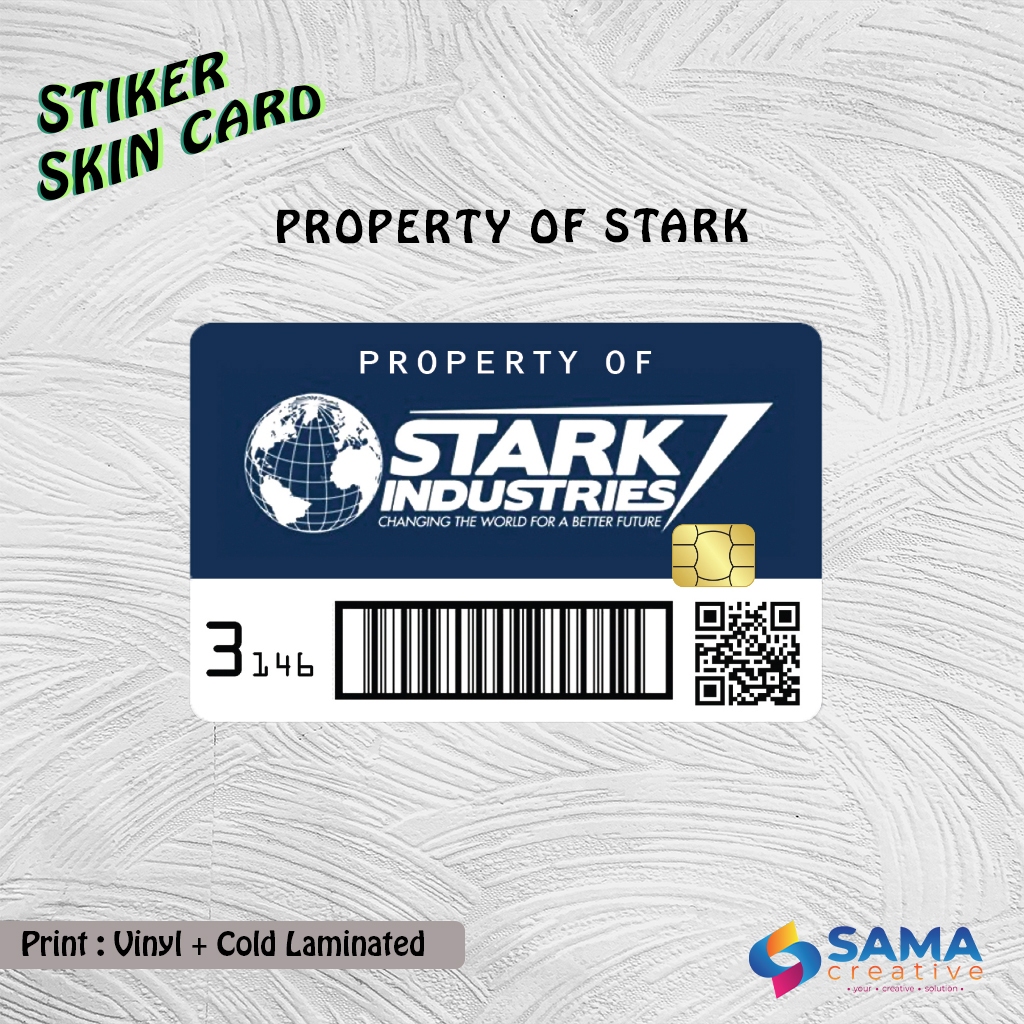 Jual Sticker Skin Card - Property of Stark Industries - Vinyl ATM Debit ...