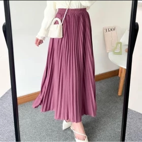 Rok Plisket Premium Bahan Tebal Bahan Jersey Tidak Menerawang