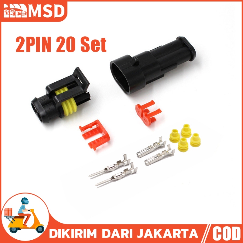 Jual Socket Sambungan Kabel Waterproof Kelistrikan Mobil Motor 2 PIN ...