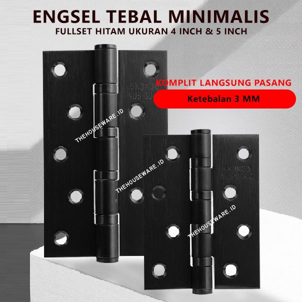 Jual Engsel Pintu Rumah Hitam Doff 3 Inci 4 Inci 5 Inci Door Hinges ...