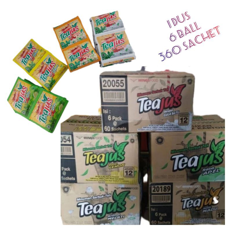 Jual TEA JUS MINUMAN SERBUK TEH BERANEKA RASA 1 Dus ISI 6 PAK | Shopee ...