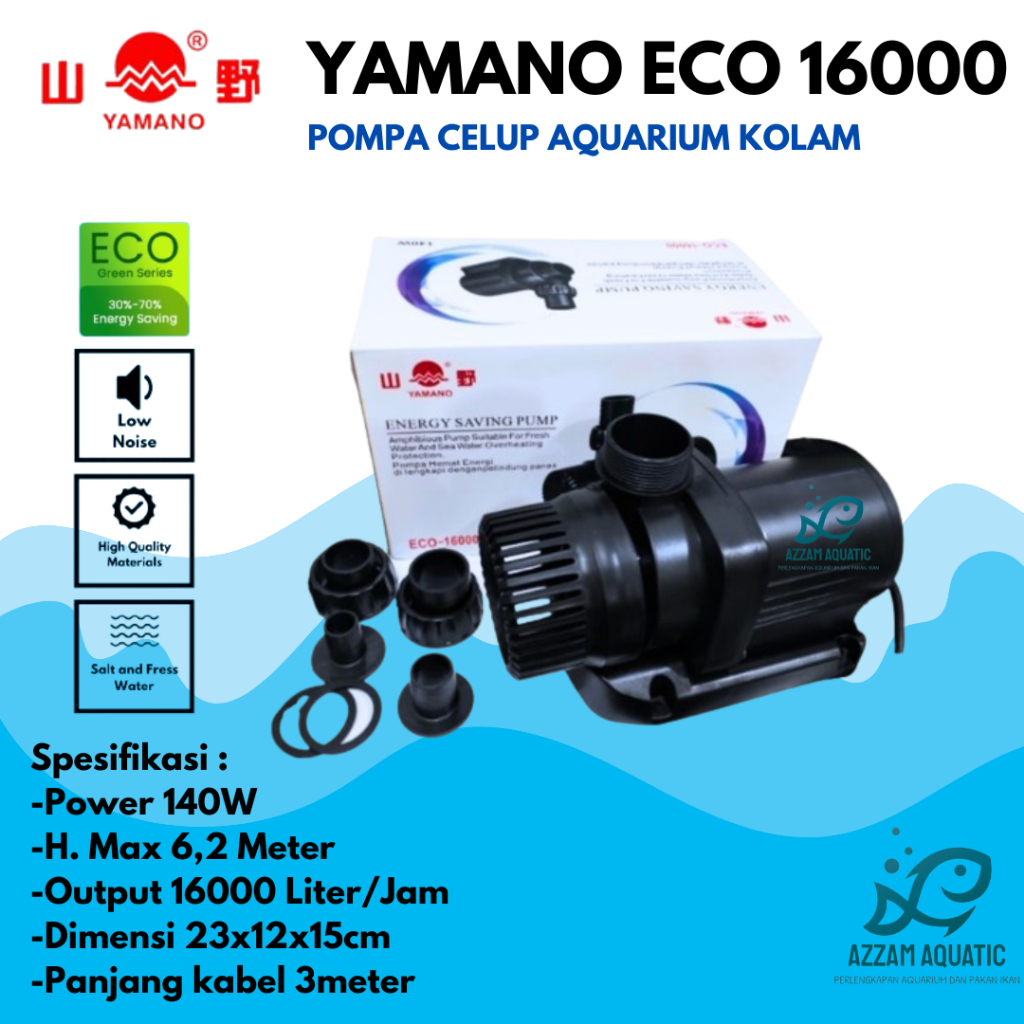 AquaOne Pompa Laghetto CTF-B 16000 | 140 Watt | 16000 L/h | Sistema 2 In 1 Skimmer | Risparmio Energetico